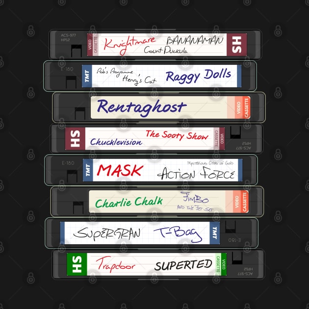 Retro British 80s TV Series VHS Video Cassettes by Meta Cortex