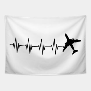 Airplane Pilot Heartbeat Tapestry