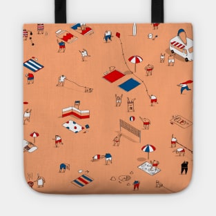 Fun at the Beach at Dusk Tote