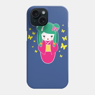 Butterfly Kokeshi Phone Case