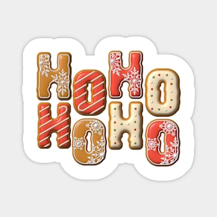 Ho Ho Ho Ho Christmas Cookies Lettering Design Magnet