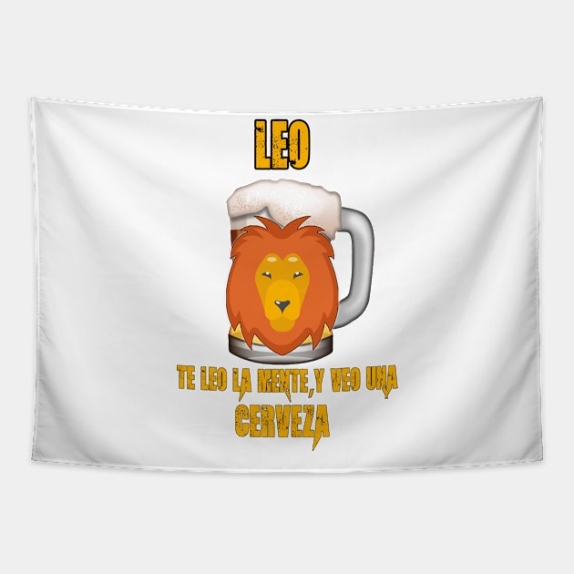 Fun design for lovers of beer and good liquor. Leo sign Tapestry by Cervezas del Zodiaco