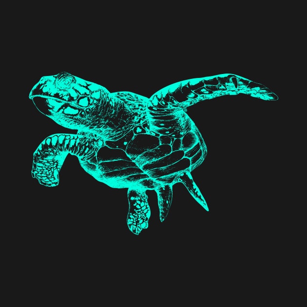 Sea Turtle (Neon) by InkCats