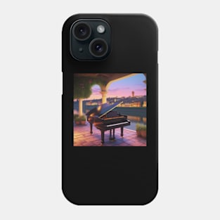 A Grand Piano In A Picturesque Scene in Florence Italy At Dusk Phone Case