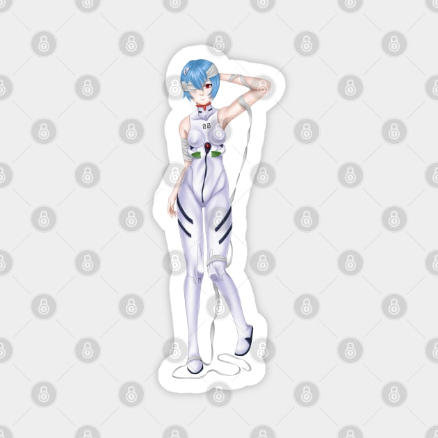 Rei Ayanami Bandage Magnet by Antonydraws