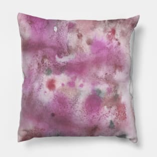 Pink, Maroon, and Grey Blend - Abstract Watercolor Painting Pillow