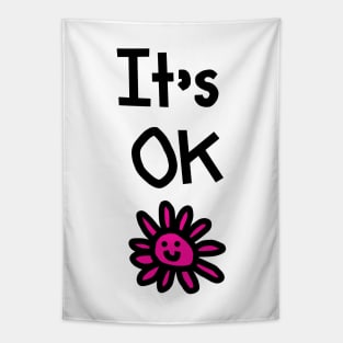 It's Ok Pink Daisy Tapestry