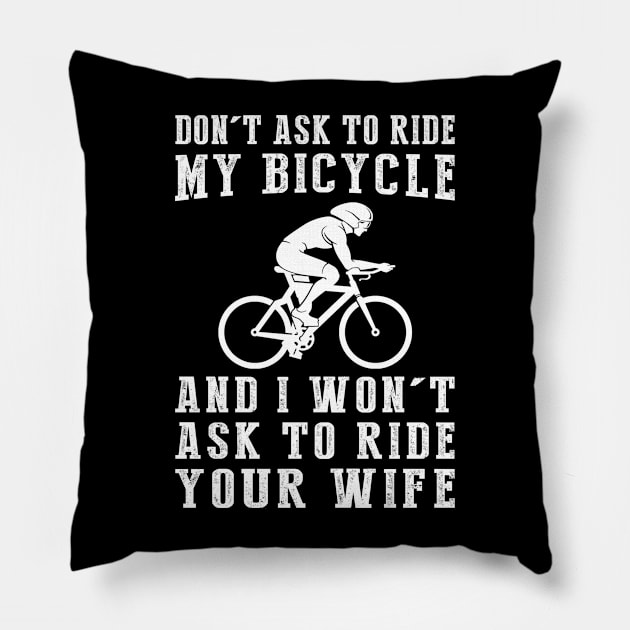 Bicycle Boundaries T-Shirt Pillow by MKGift