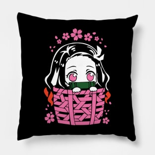 nezuko chibi style cute Pillow