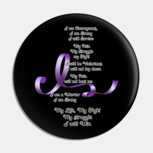 Purple Ribbon Awareness Poem Pin