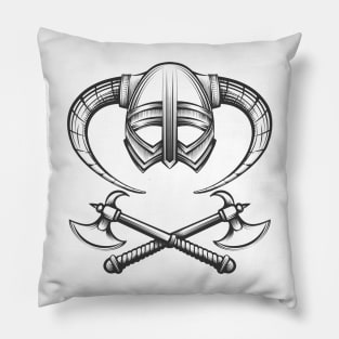 Viking Helmet with Axes Pillow