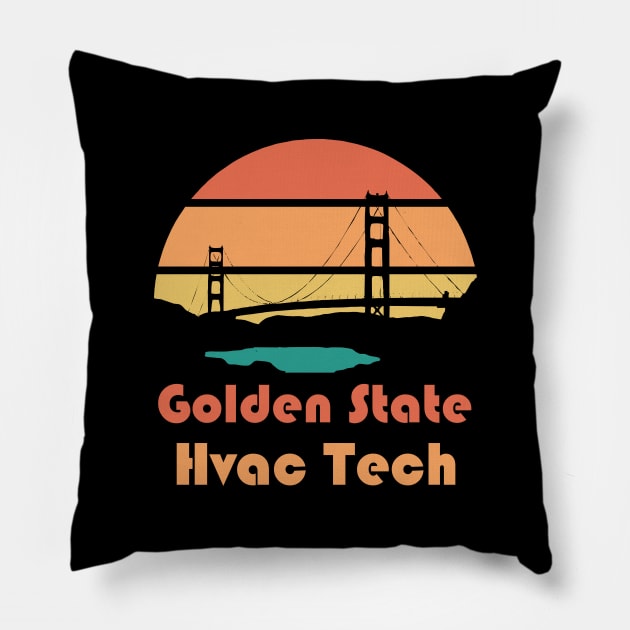 Golden State Hvac Tech California Pillow by The Hvac Gang