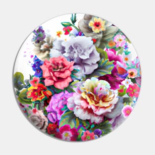 Watercolor Flowers Painting Pin