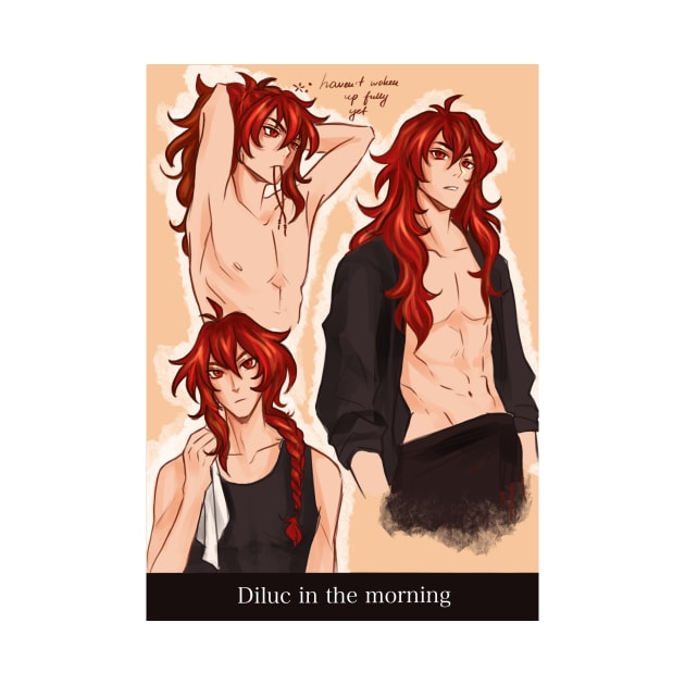 Diluc in the morning by Migl Horcrux