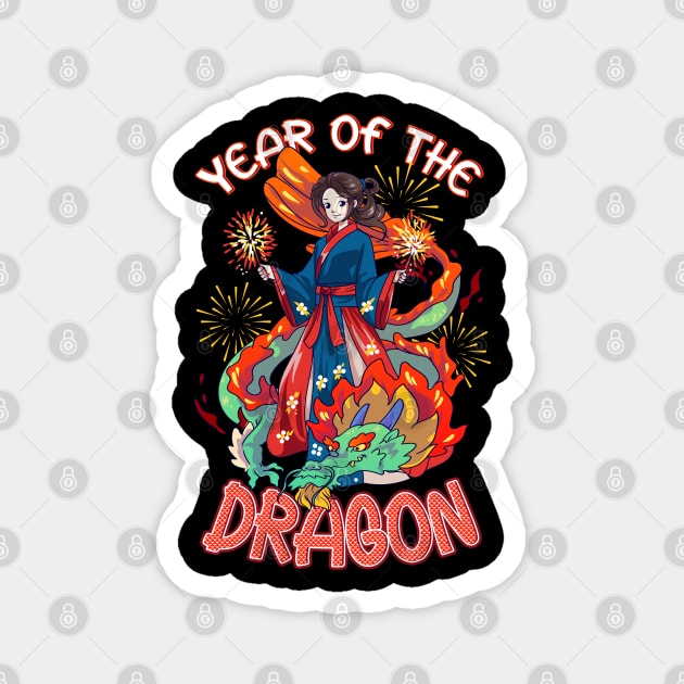 Chinese New Year 2024 Year of The Dragon Fireworks Magnet by creative