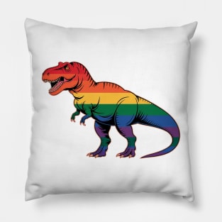 Dino Pride Rainbow Flag LBGT Pride Month Pillow