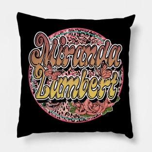 Graphic Proud Name Miranda Flower Birthday 70s 80s 90s Vintage Styles Pillow