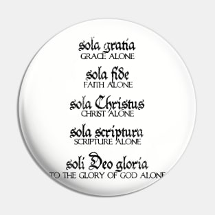 The Five Solas of the Reformation (light colors) Pin