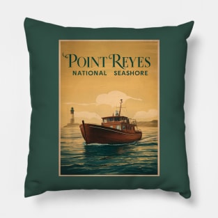 Point Reyes National Seashore Retro Boat Pillow