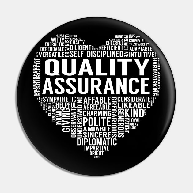 Quality Assurance Heart Pin by LotusTee