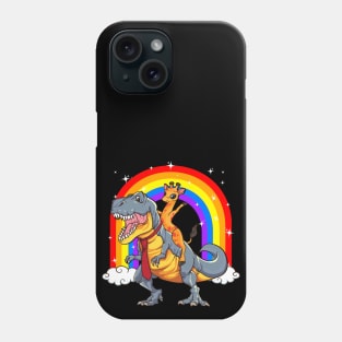 Giraffe Riding Dinosaur T-Rex Dino With Funny Tie Phone Case