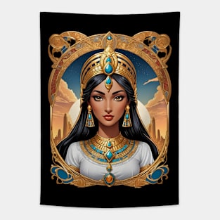 Cleopatra Queen of Egypt retro vintage floral design Tapestry