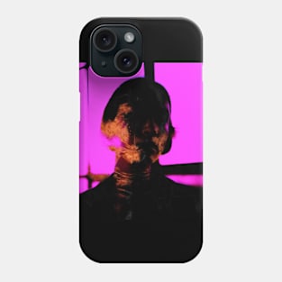 Girl, look like alien from dark sci-fi movie. Gold, pink and black. Dark and beautiful Phone Case