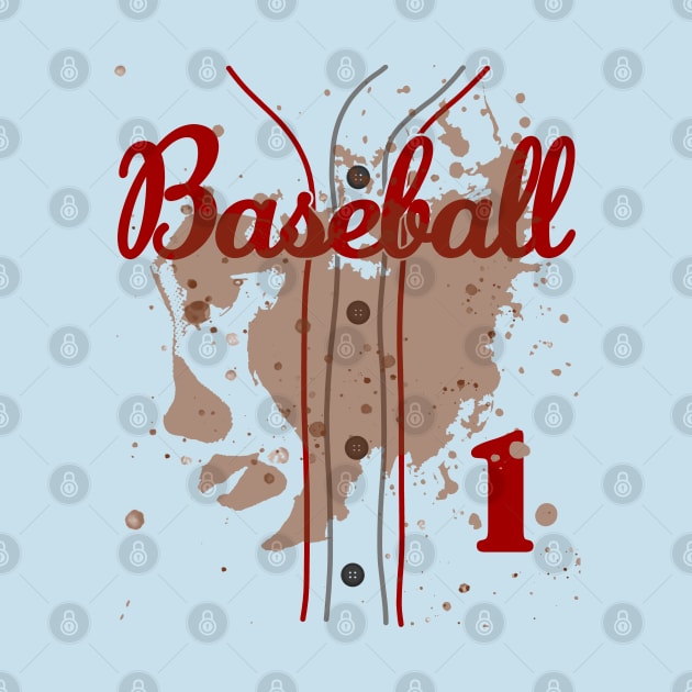 Baseball Jersey Number 1 Baseball Uniform Dirty Funny by TeeCreations