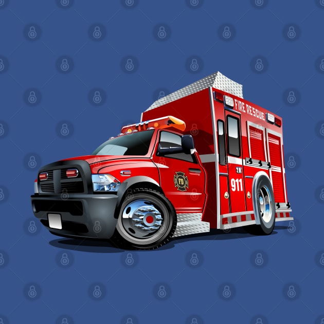 Cartoon firetruck by Mechanik