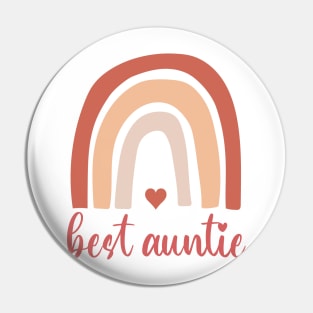 Boho Rainbow Best Auntie Pin