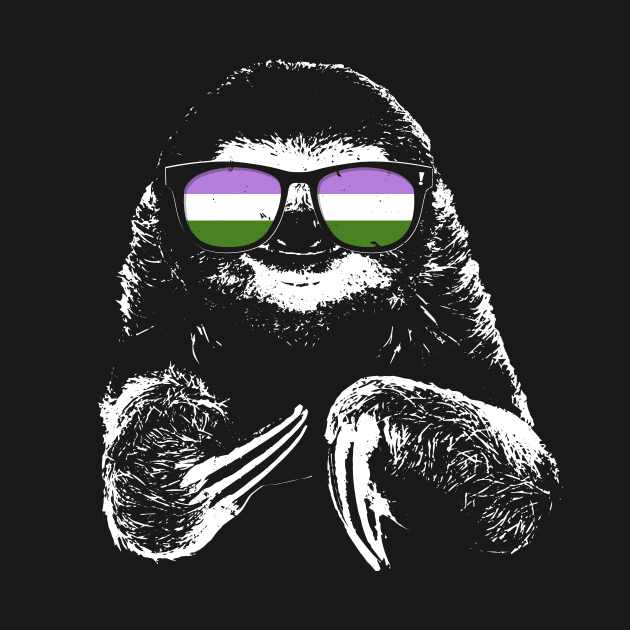 Pride Sloth Genderqueer Flag Sunglasses by wheedesign