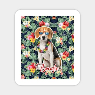 Beagle Summer Funky Hawaiian, Hawaii Style, Dog Personalized Hawaiian Magnet