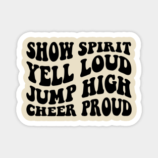 Cheer Mom Shirt, Football Cheer Mama Shirts, Cheer Mom, Cheer, show spirit yell loud jump high cheer proud Shirt Cheer Mama T-Shirt , Wavy Stacked Magnet