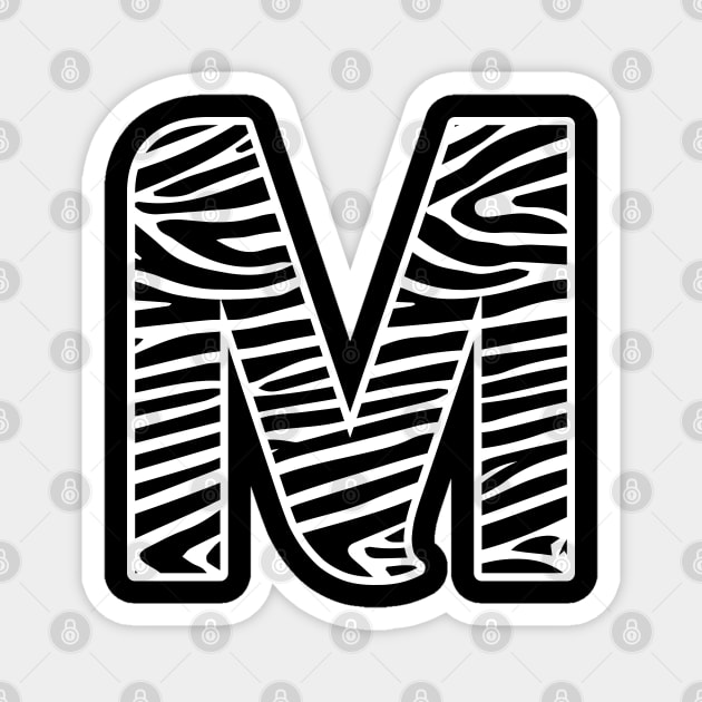 Zebra Print Letter M Magnet by Fusti