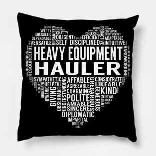 Heavy Equipment Hauler Heart Pillow