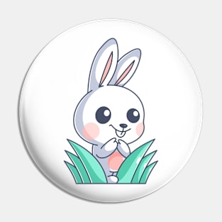 Cute bunny hiding in the grass Pin