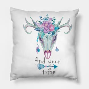 💚💜😍 Find your tribe (boho) Pillow