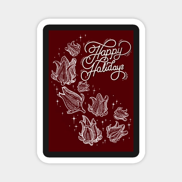 Happy Holidays Sorrel Themed Greeting Card Magnet by SStormes