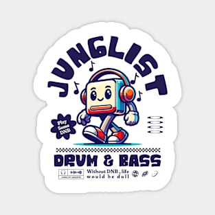 JUNGLIST  - DNB Headphone Mascot (eggplant) Magnet