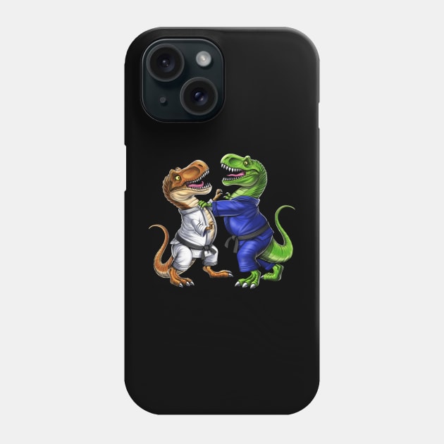 T-Rex Dinosaur Jiu-Jitsu Wrestlers Phone Case by underheaven