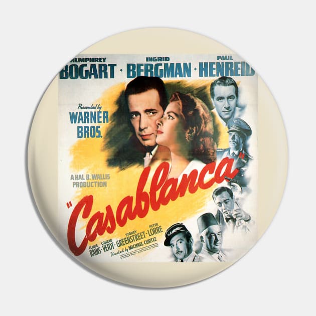 Classic Movie Poster - Casablanca Pin by Starbase79