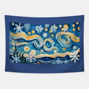 Snowflakes van Gogh Style Tapestry