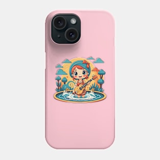 Girl playing the guitar Phone Case