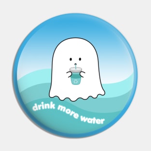 Gordie the Ghost (drink more water) | by queenie's cards Pin