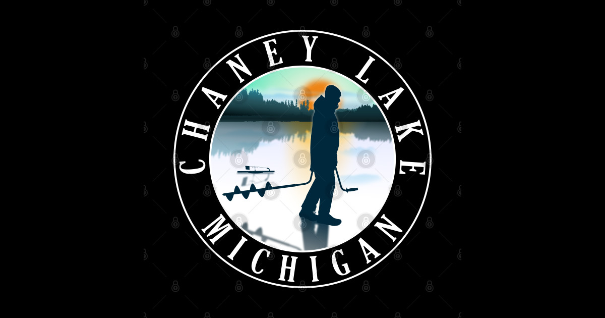 Chaney Lake Ice Fishing Michigan Sunset Chaney Lake Michigan