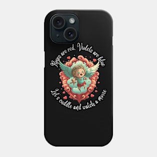 Funny Valentine's Day T-Shirt: Cuddle & Movie Night Phone Case