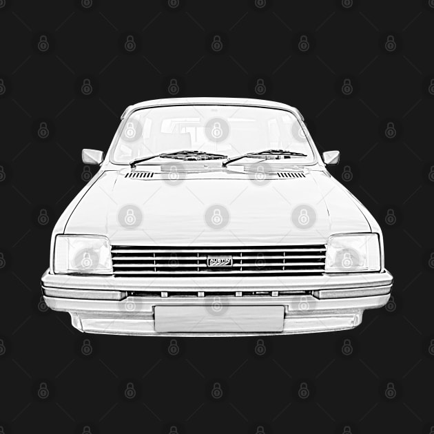 Austin Metro 1980s classic car monochrome by soitwouldseem