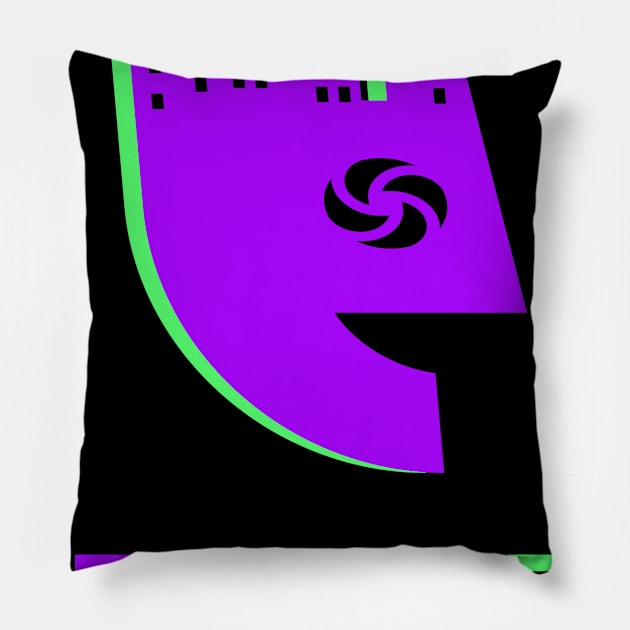 YourArtDude Logo In Purple And Lime Pillow by yourartdude