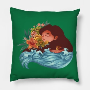 girl sleeping with her dreams Pillow