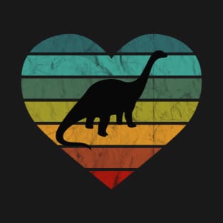 I Love Brontosaurus Heart Dino Kids Dinosaur T-Shirt